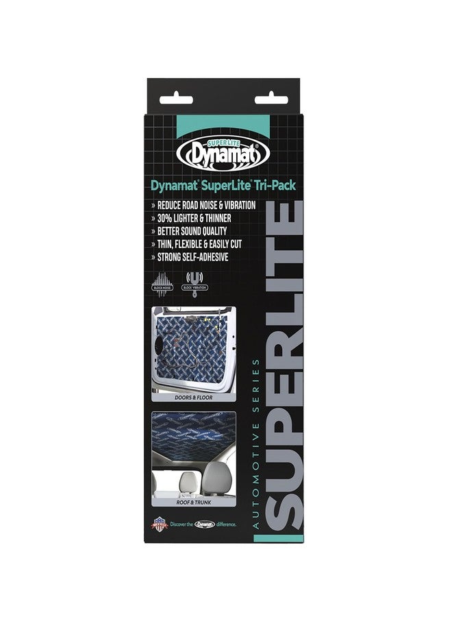 Dynamat 10612 18" x 32" Self-Adhesive Sound Deadener with Superlite Tri-Pack, (Set of 3),Blue – Made in USA - Image 1